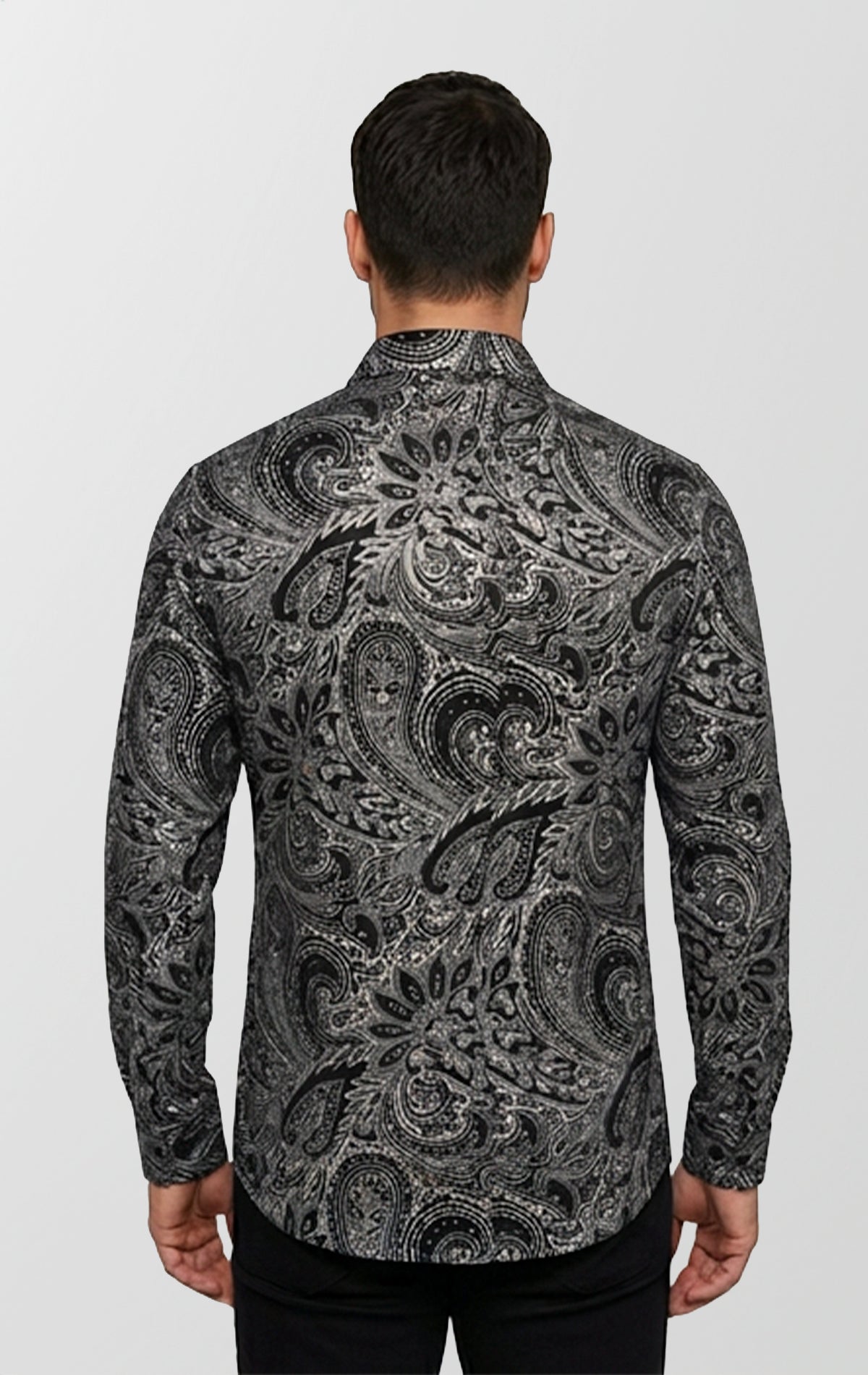 Iridescent Paisley Print | Long Sleeve Button Up Shirt