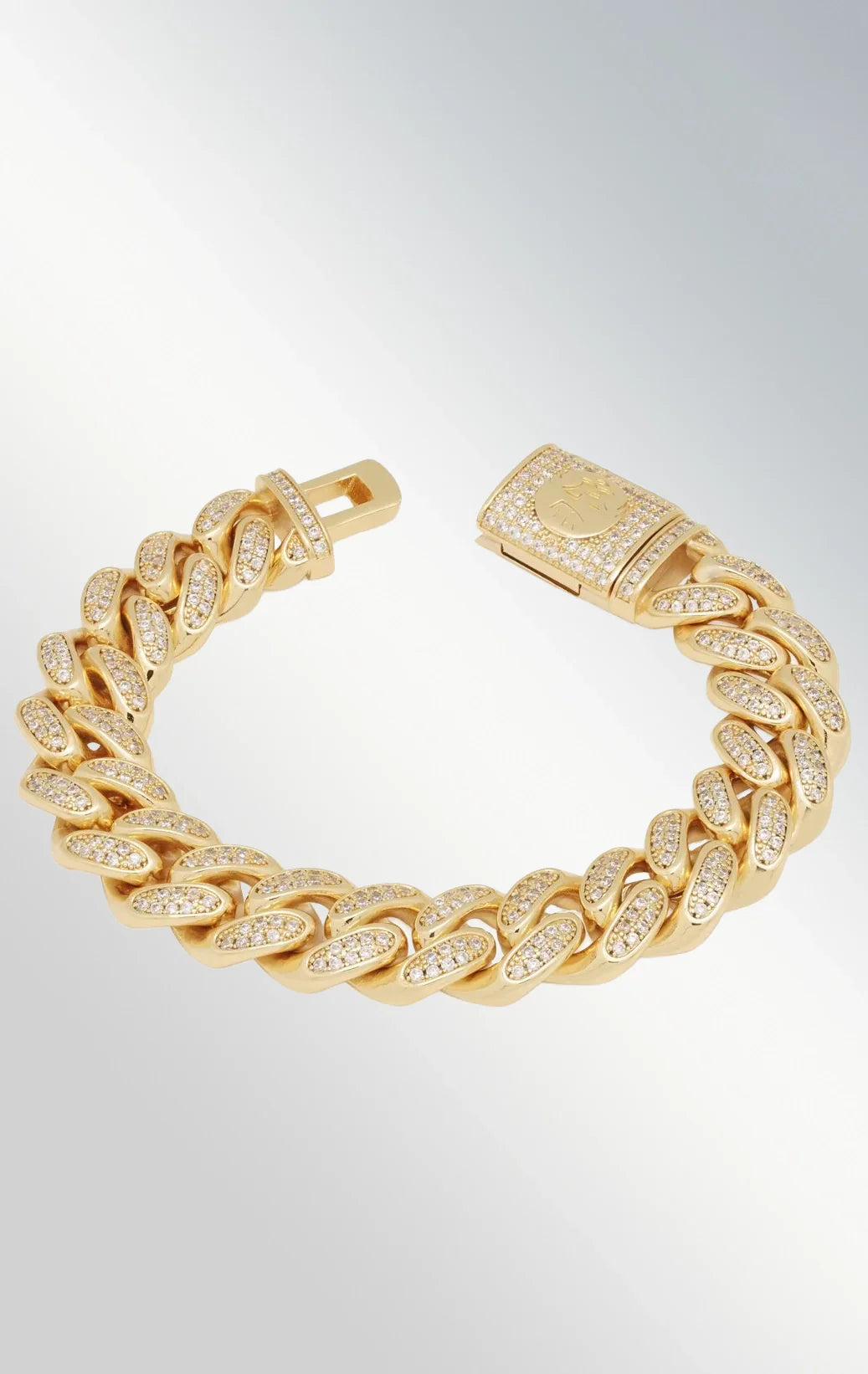 15 mm iced Miami gold bracelet