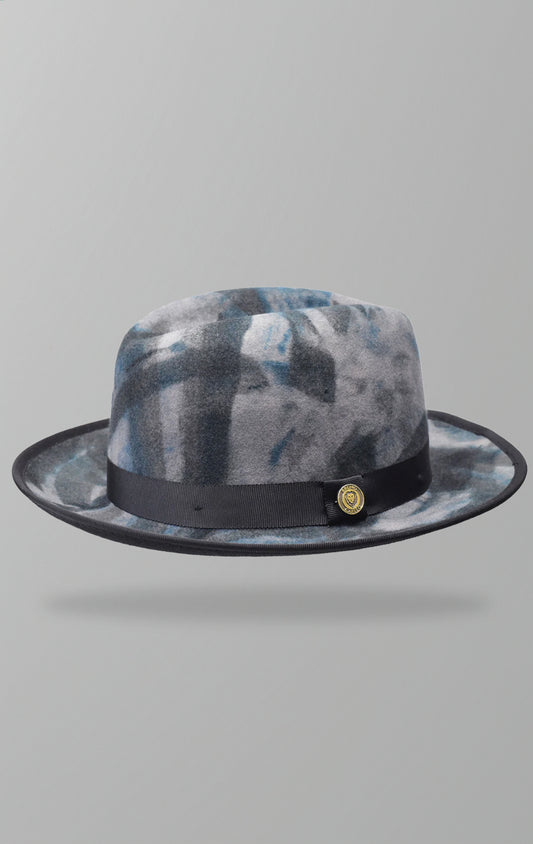 Hand-dyed Kingston Collection hat with 2.5" welted edge brim, 100% Australian wool, and a solid grosgrain hat band.