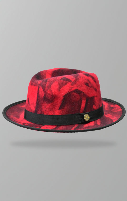 Hand-dyed Kingston Collection hat with 2.5" welted edge brim, 100% Australian wool, and a solid grosgrain hat band.