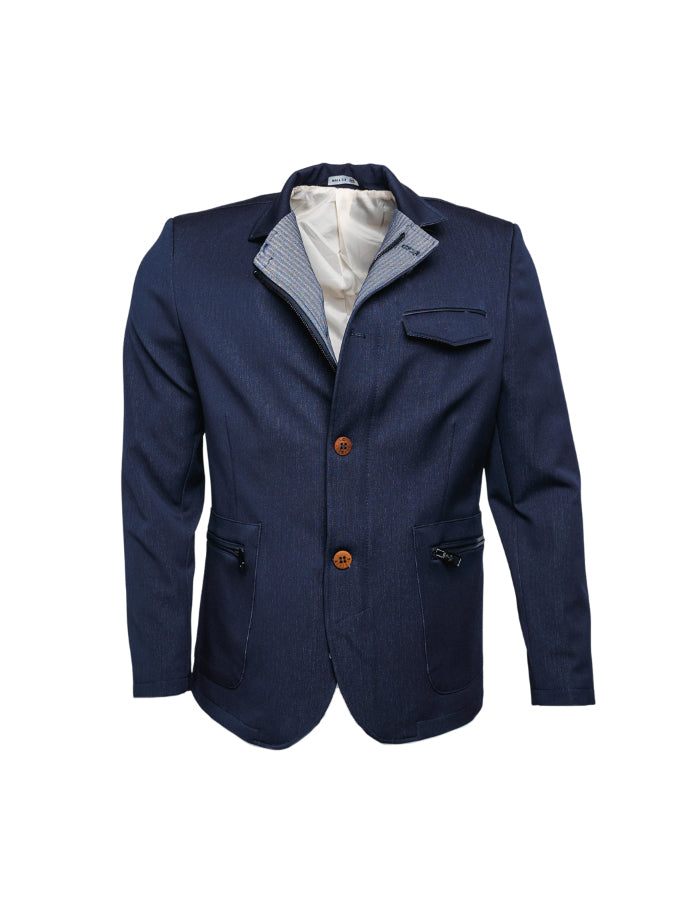 MANDARIN CLASSIC - MENS JACKET - NAVY - FRONT