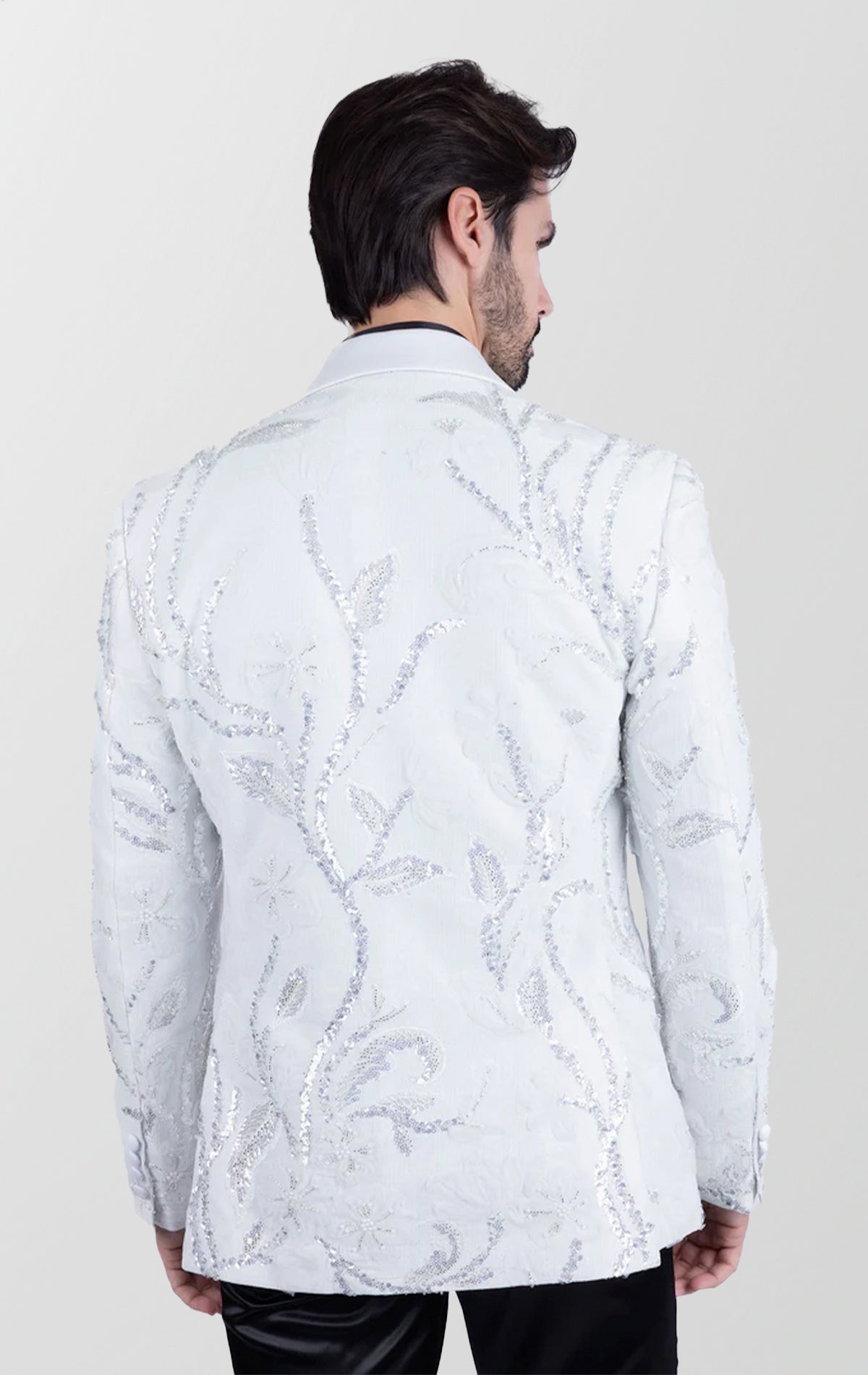 Men's Floral Sequin Blazer