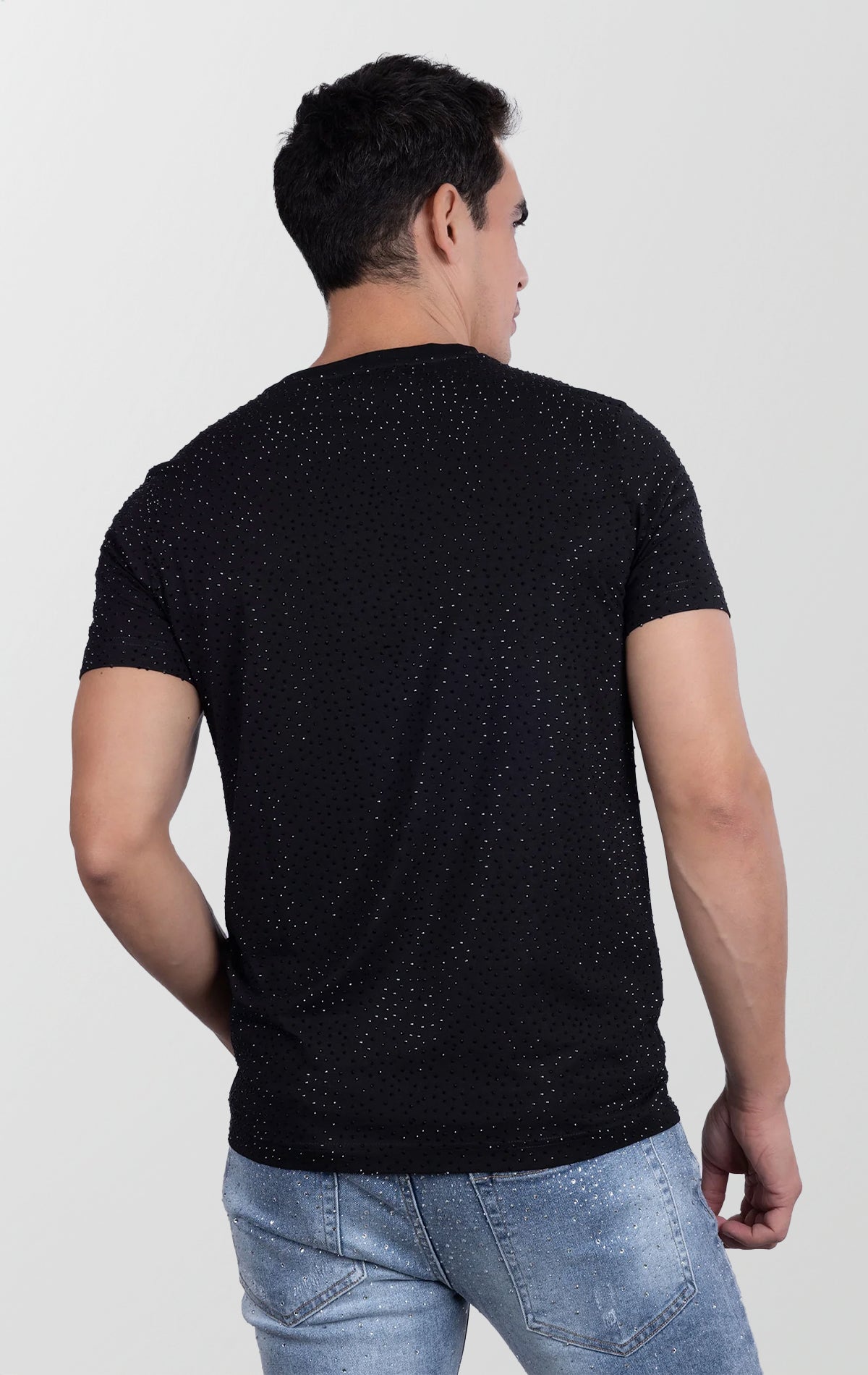 Men's Sparkle Rhinestone Slim Fit T-Shirt