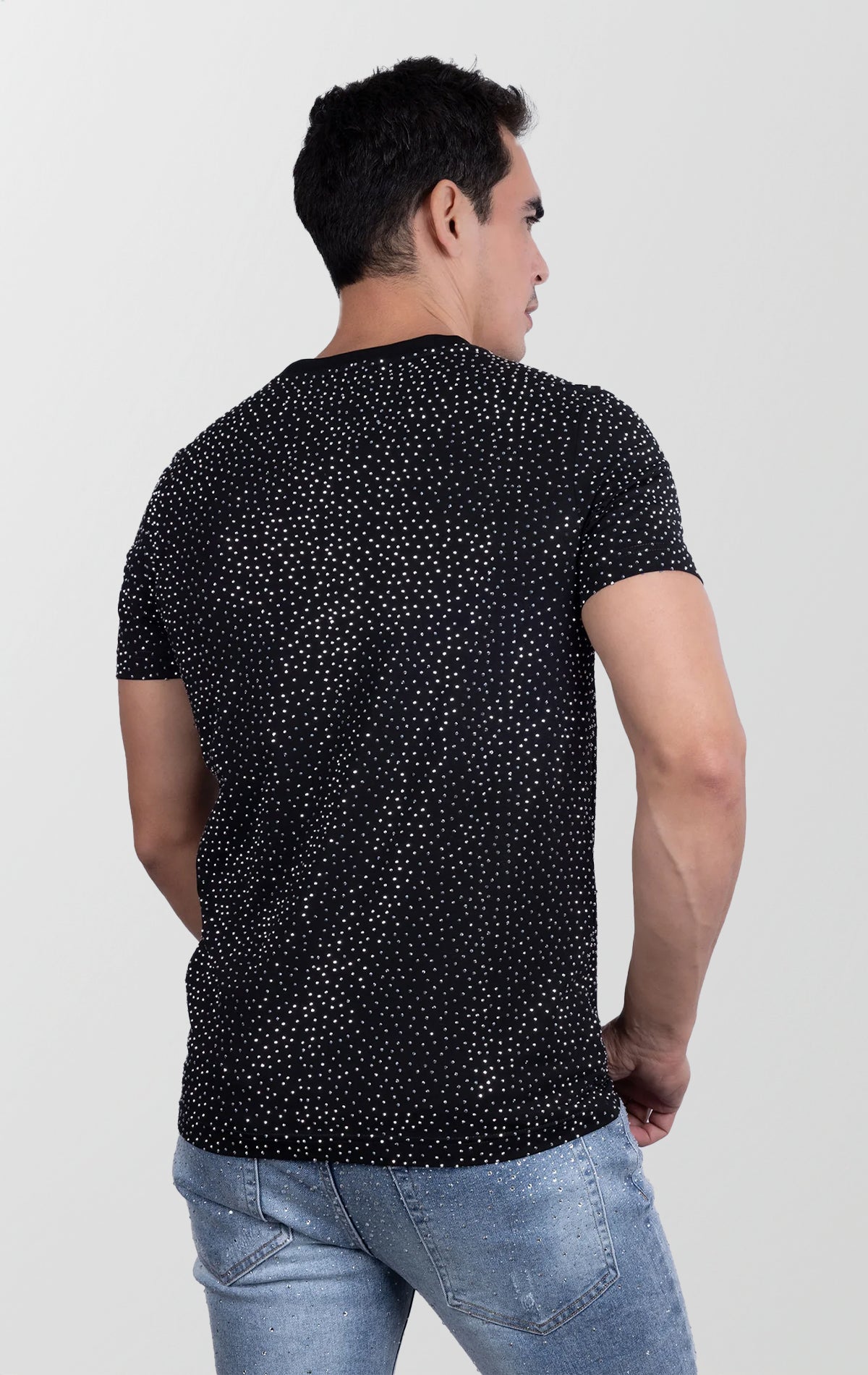 Men's Sparkle Rhinestone Slim Fit T-Shirt