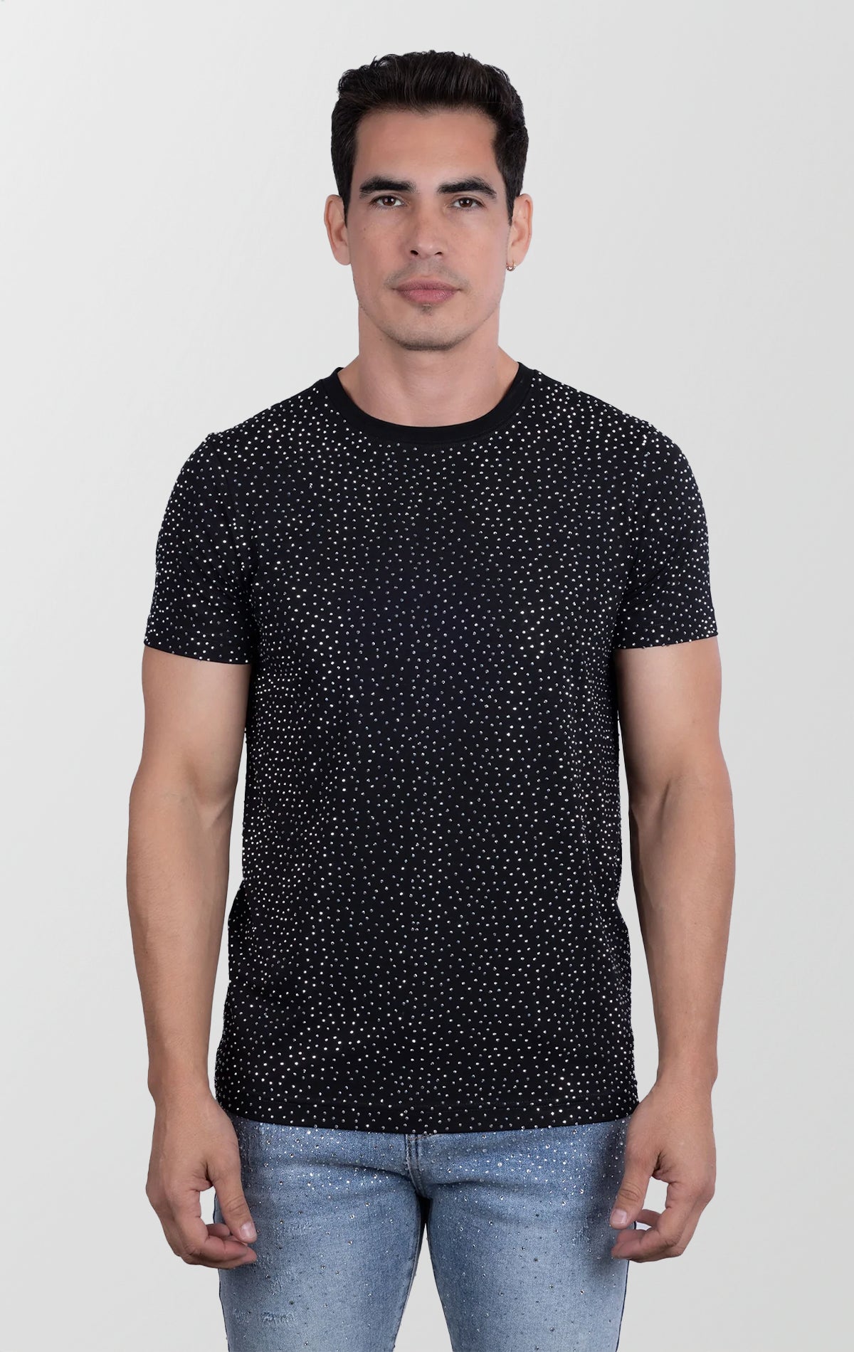 Men's Sparkle Rhinestone Slim Fit T-Shirt