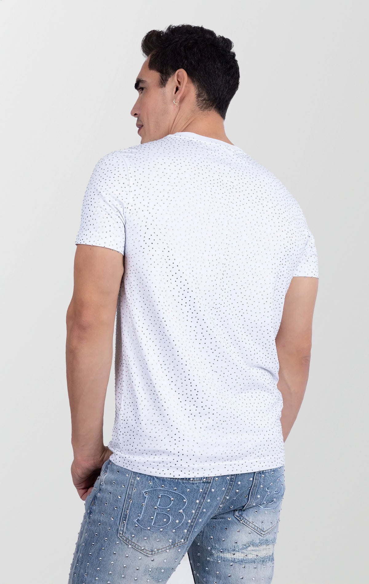 Men's Sparkle Rhinestone Slim Fit T-Shirt