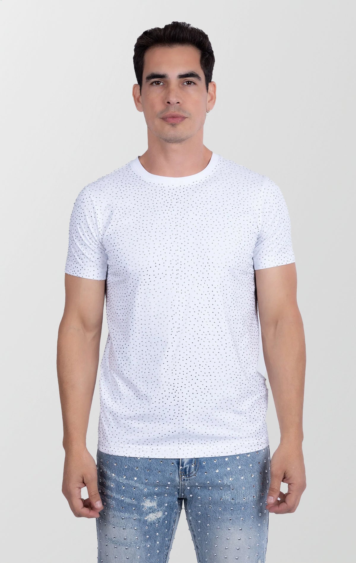 Men's Sparkle Rhinestone Slim Fit T-Shirt