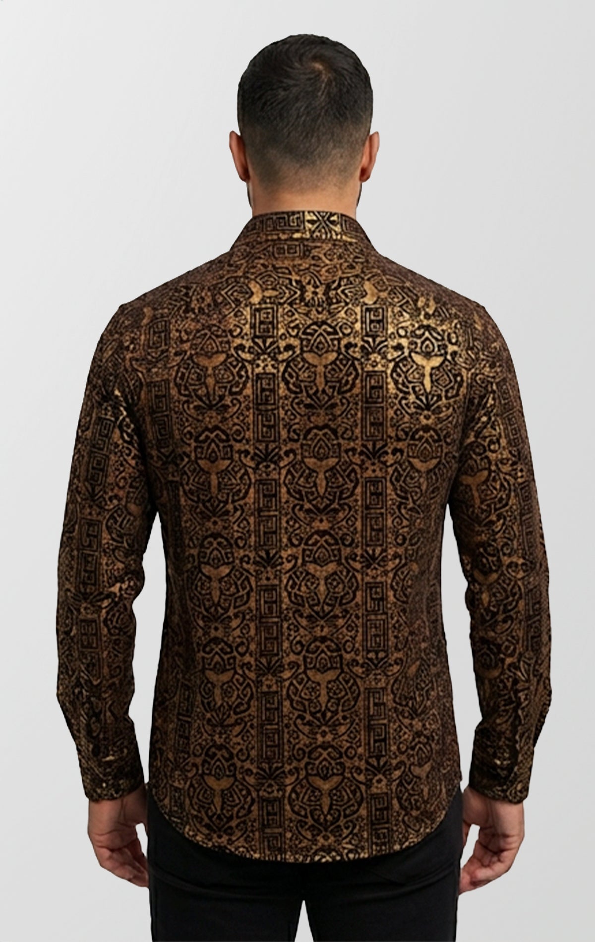 Metallic Baroque | Long Sleeve Button Up Shirt