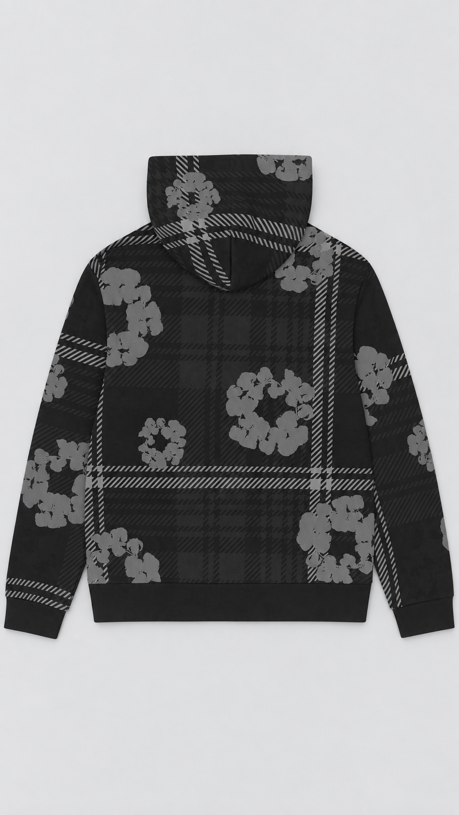 Plaid Wreath Zip-Up Hoodie