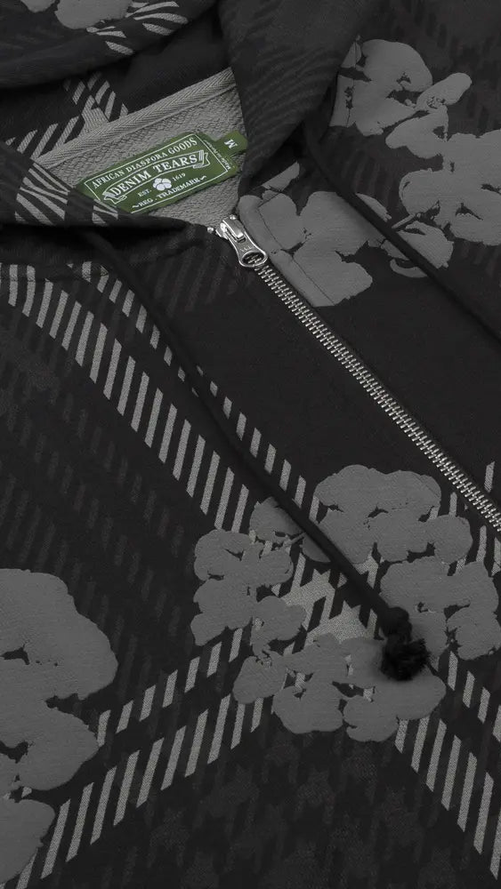 Plaid Wreath Zip-Up Hoodie