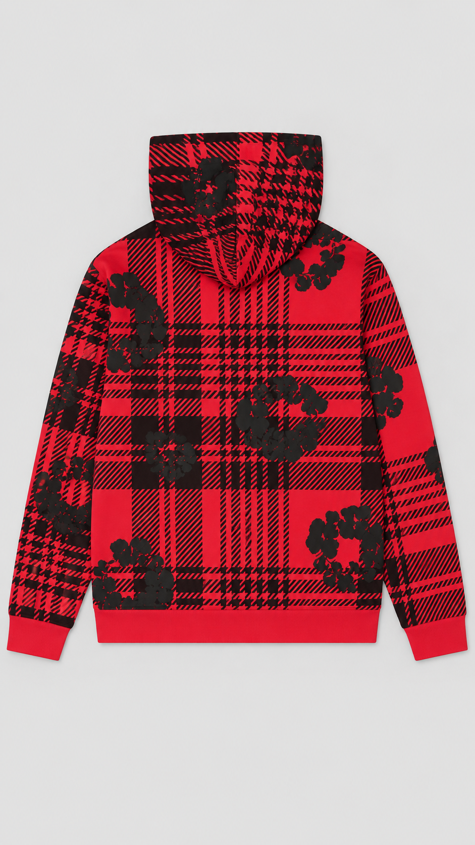 Plaid Wreath Zip-Up Hoodie