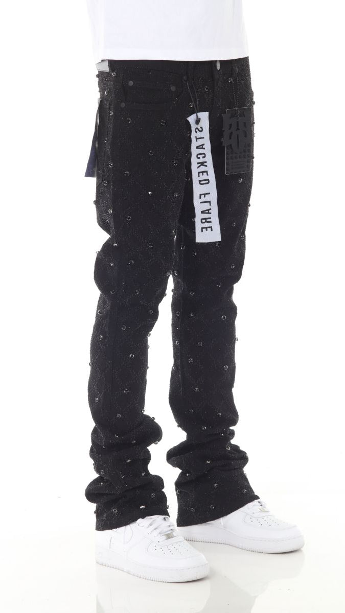 Premium Rhinestone Flare | Stacked Jeans