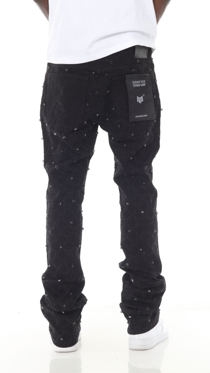 Premium Rhinestone Flare | Stacked Jeans