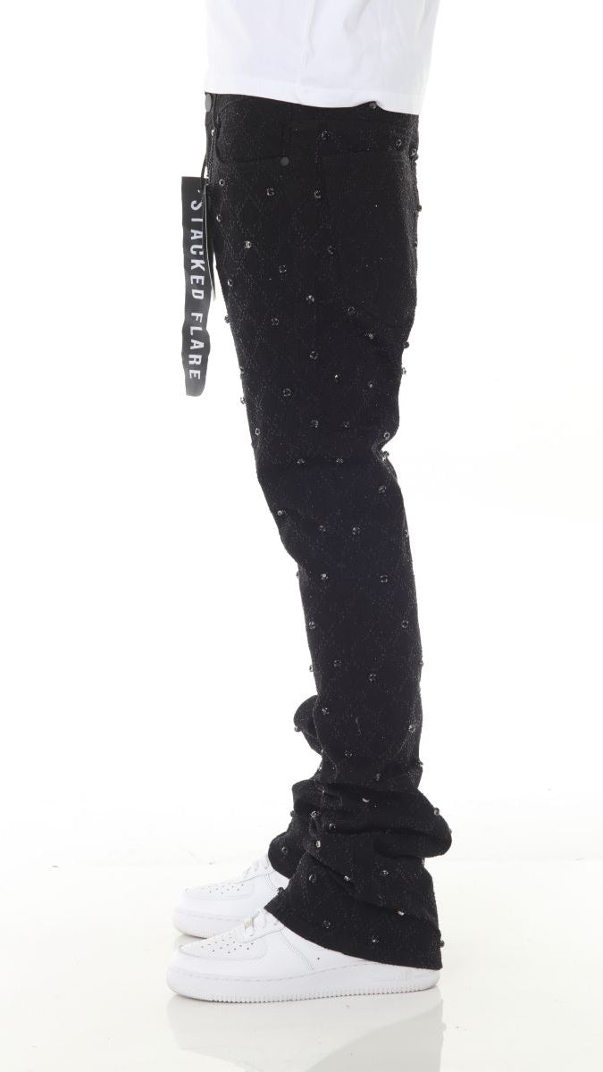 Premium Rhinestone Flare | Stacked Jeans