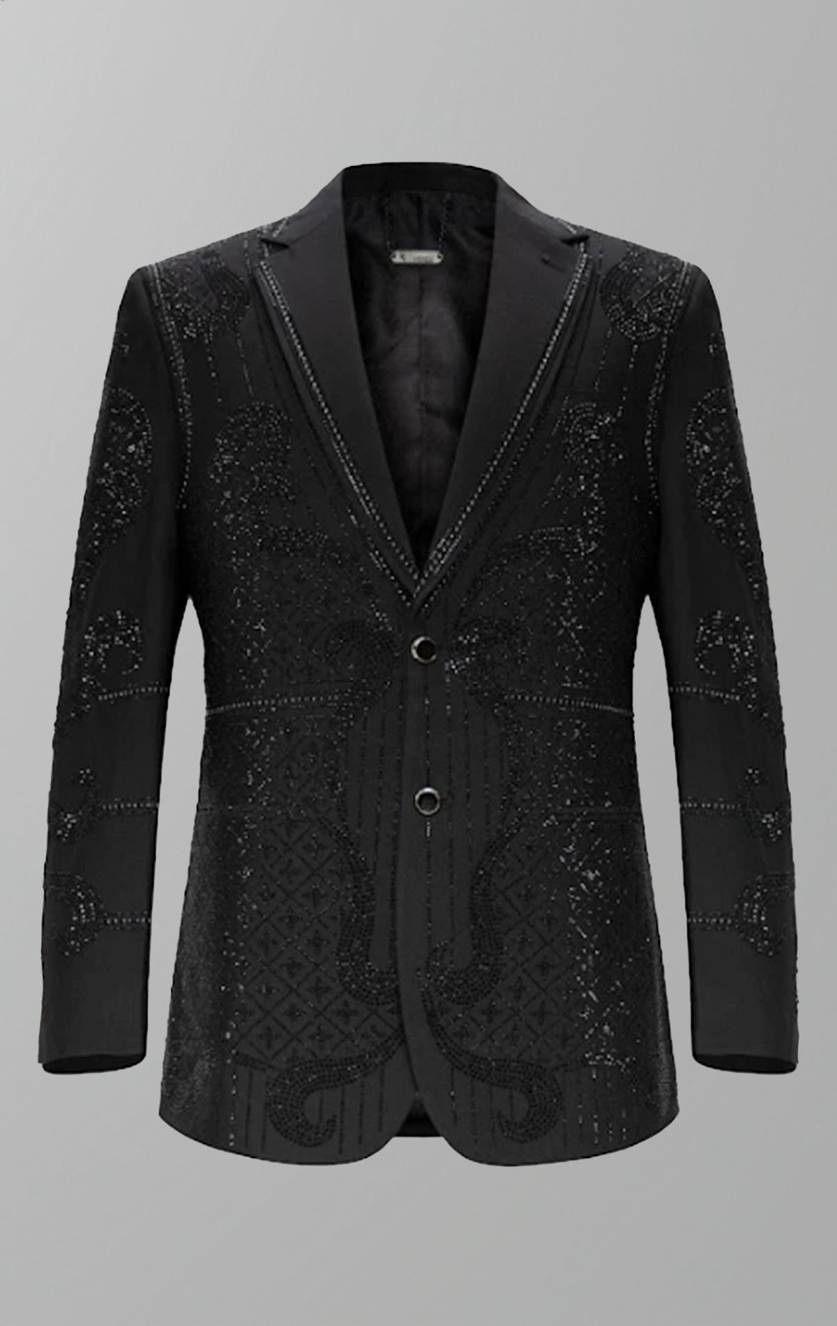 Embellished blazer with intricate details and tailored silhouette for special occasions.