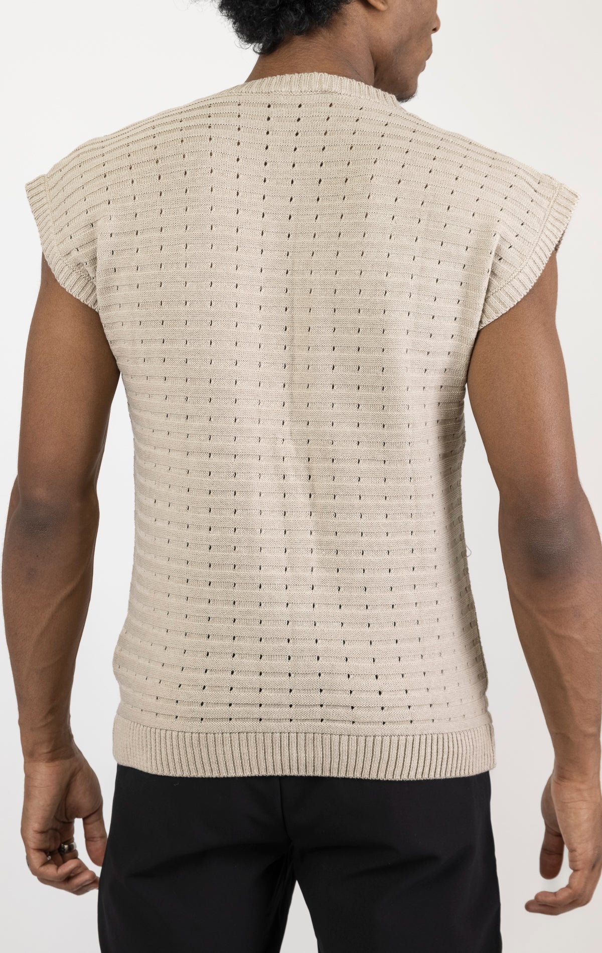 Men's stone eyelet short sleeve knit top and shorts set in a variety of colors. The set is made from a soft and breathable knit fabric (50% viscose, 50% polyamide) and features a relaxed-fit top with eyelet detailing on the short sleeves and comfortable shorts with an elastic waistband.
