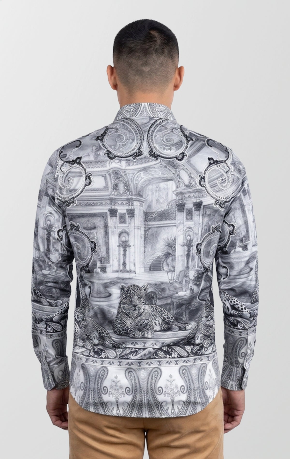 Rhinestone Baroque Paisley | Long-Sleeve Shirt