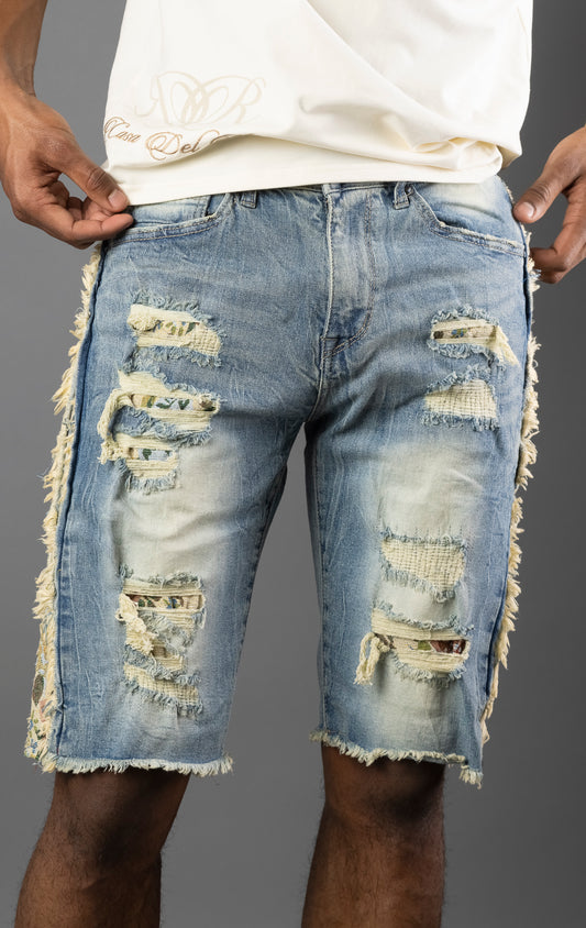 Men's Gladstone blue shorts in a comfortable blend of 98% cotton and 2% spandex. The shorts feature a 12-inch inseam.