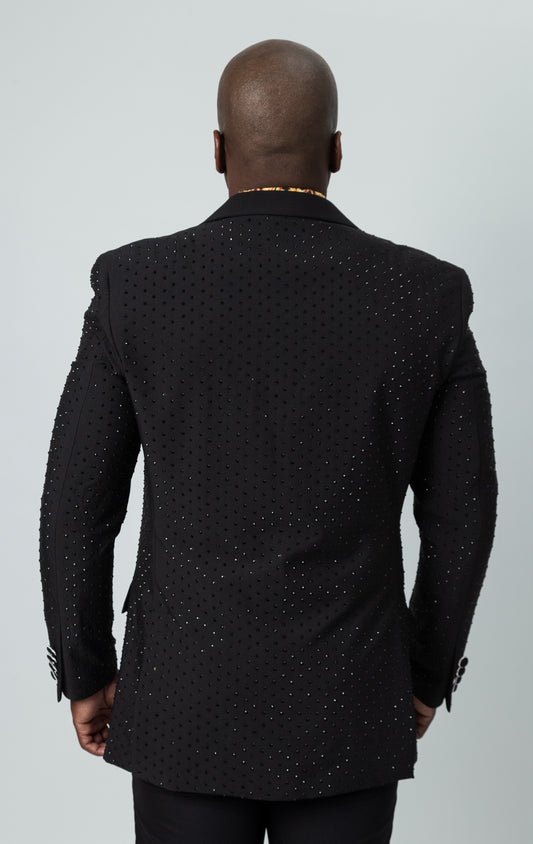men,blazer,rhinestones, black,dresswear,elegance