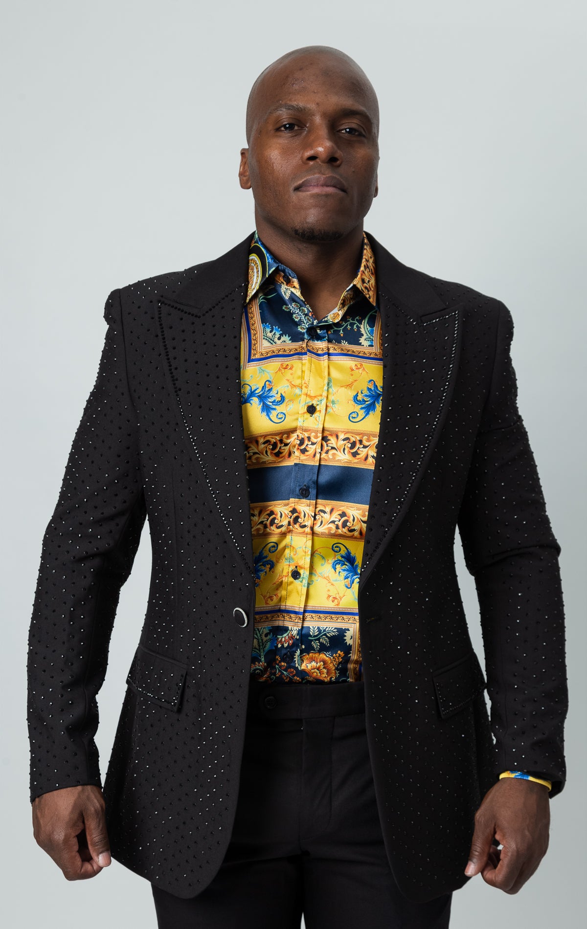 men,blazer,rhinestones, black,dresswear,elegance