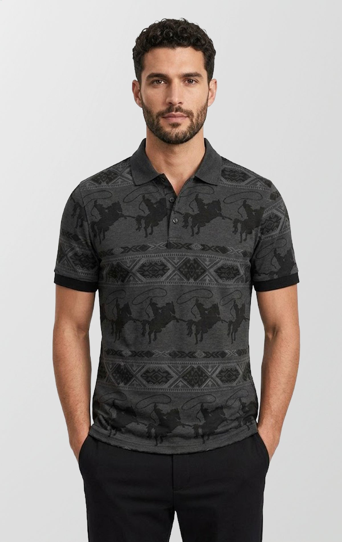 Southwestern Charro Polo Shirt | Premium Slim-Fit