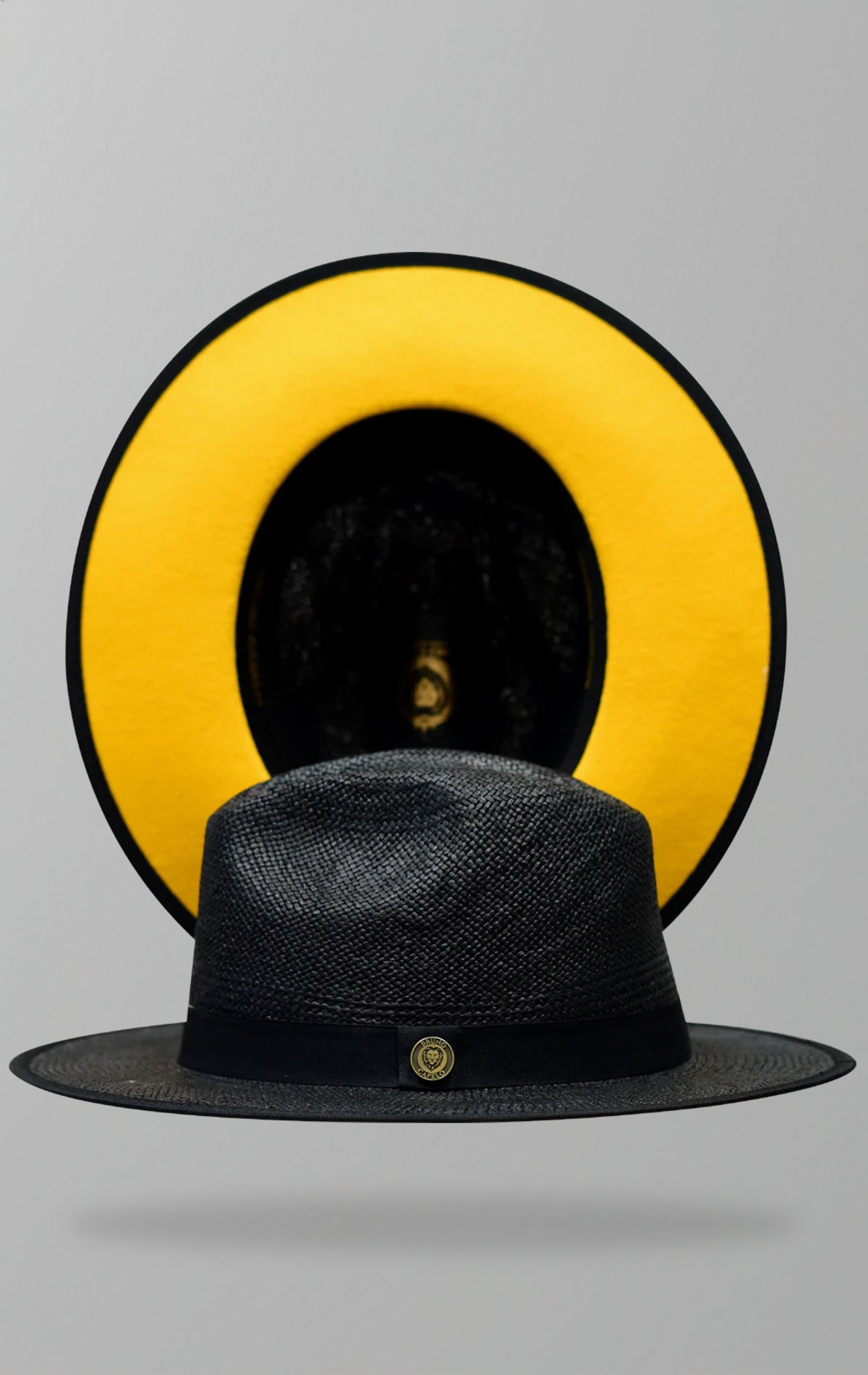 Kingdom limited edition natural straw hat with contrast under brim and 3-inch wide flat brim.