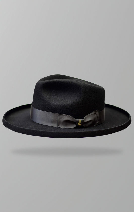 Rebel Fedora hat made from 100% Australian Wool with a 3.25-inch pencil brim, grosgrain ribbon, and a full-bodied teardrop crown.