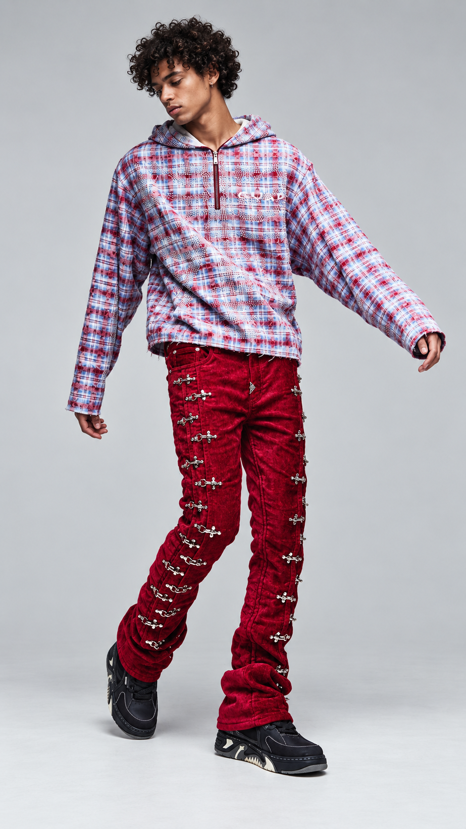 Velvet Aviation Clasp | Stacked Pants