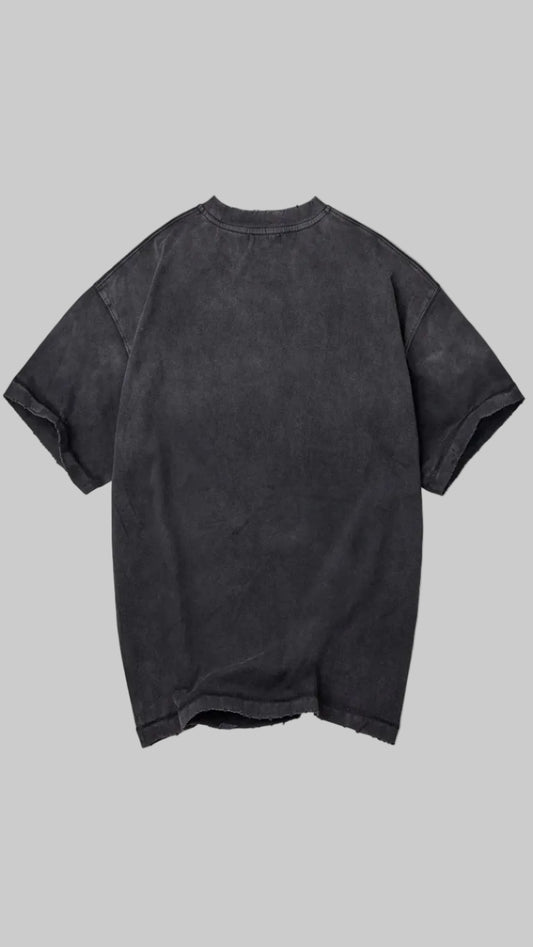 Black t-shirt on a white background