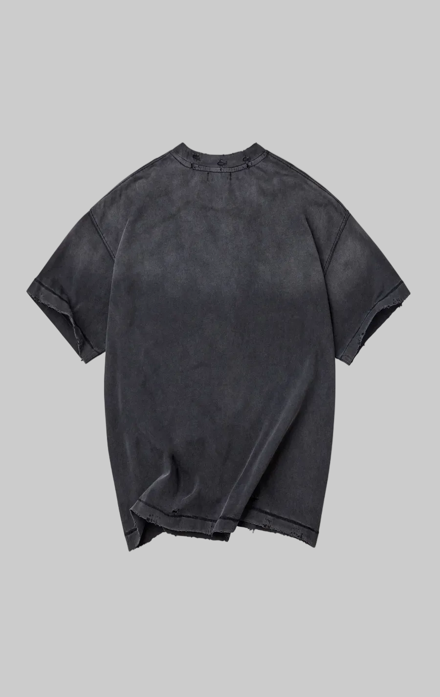 Black t-shirt on a grey background